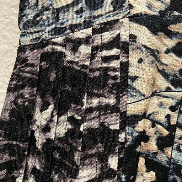 Rachel Comey Silk Wool Pleated Mini Fit and Flare Sleeveless Abstract Dress Sz 4 - Picture 4 of 7